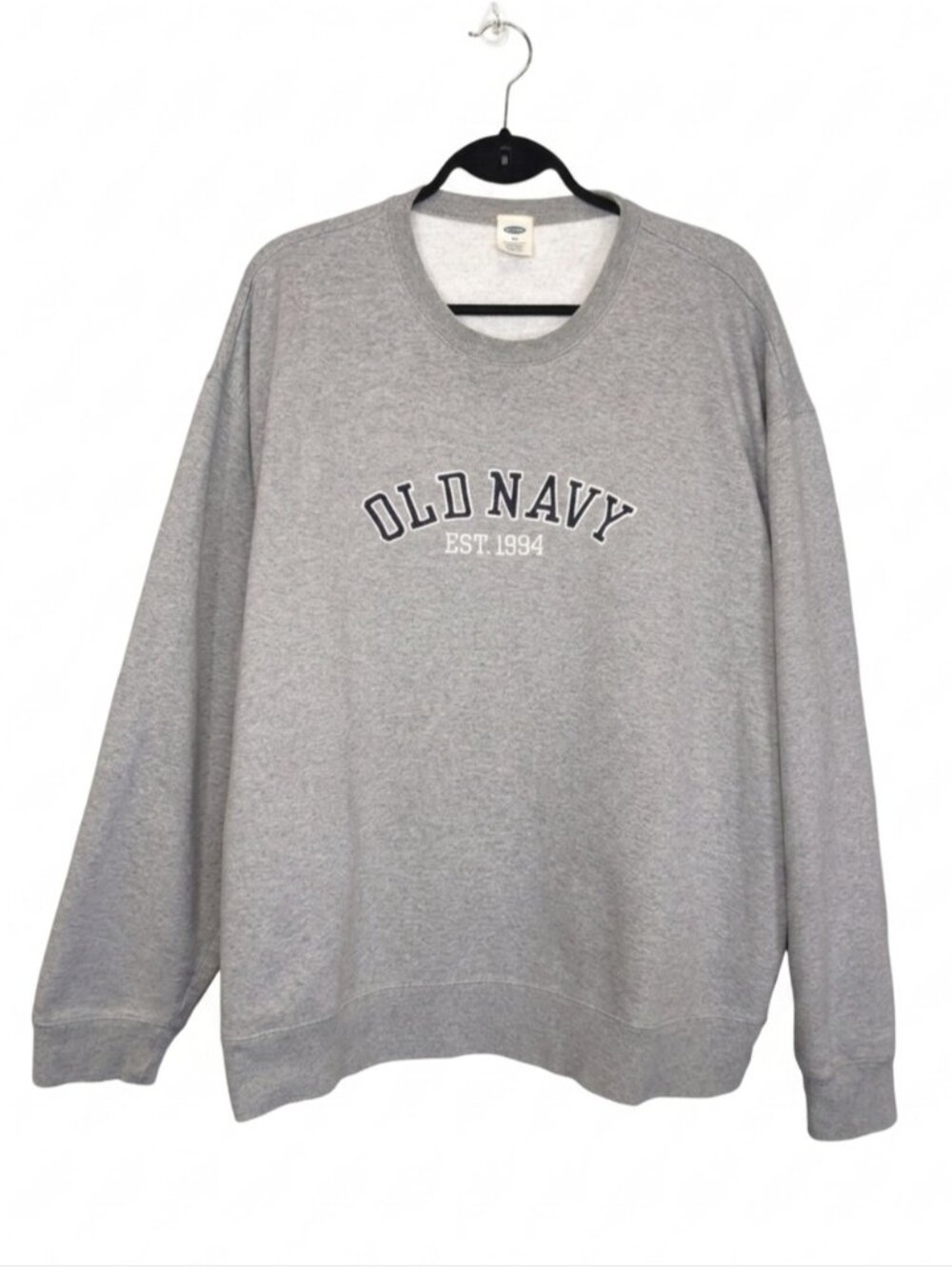 Old Navy Grey Logo Sweatshirt EST 1994 Heritage Fleece Crewneck Mens XXL